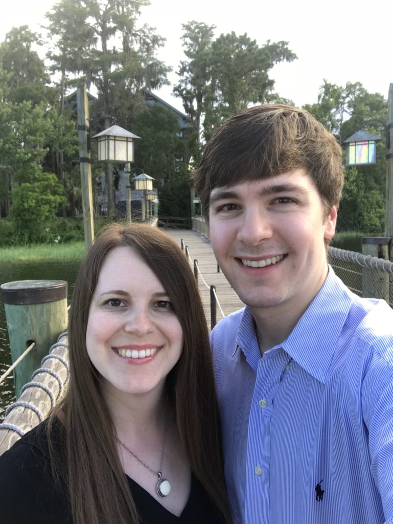 Jenn and Stefan on the docks of the Wilderness Lodge